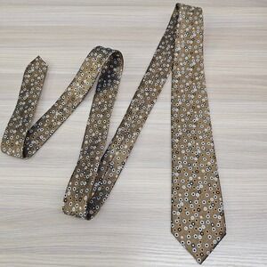 Skinny‎ Tie Mens Copper Brown Silk Circle Dot Slim Retro Mod Dress Indie Party